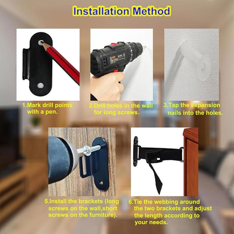 Adjustable Anti Fall Furniture - огляд і ціна Earthquake Anchor Strap