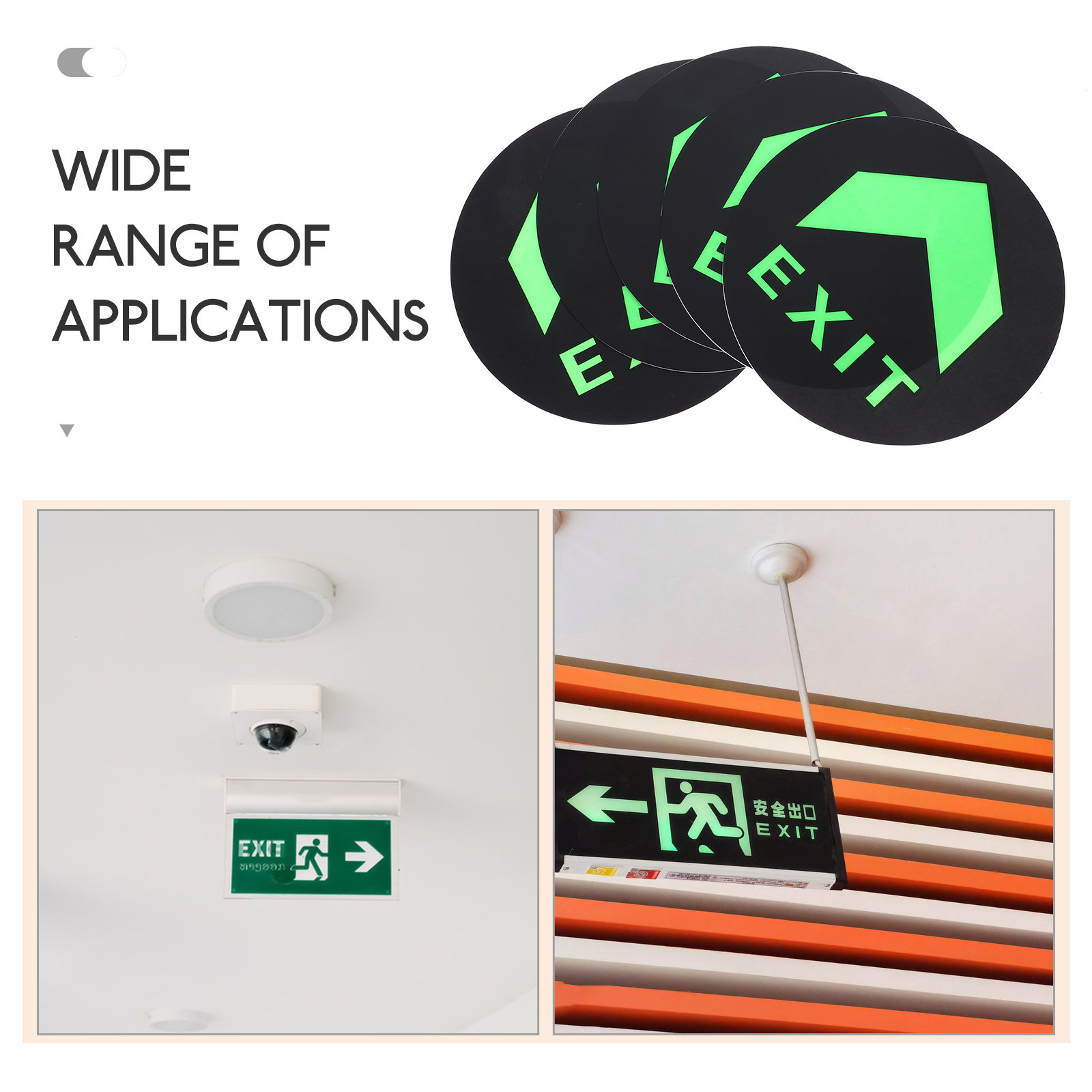 5Pcs Night Luminous Exit Sign  - огляд і ціна Emergency Exit Sign